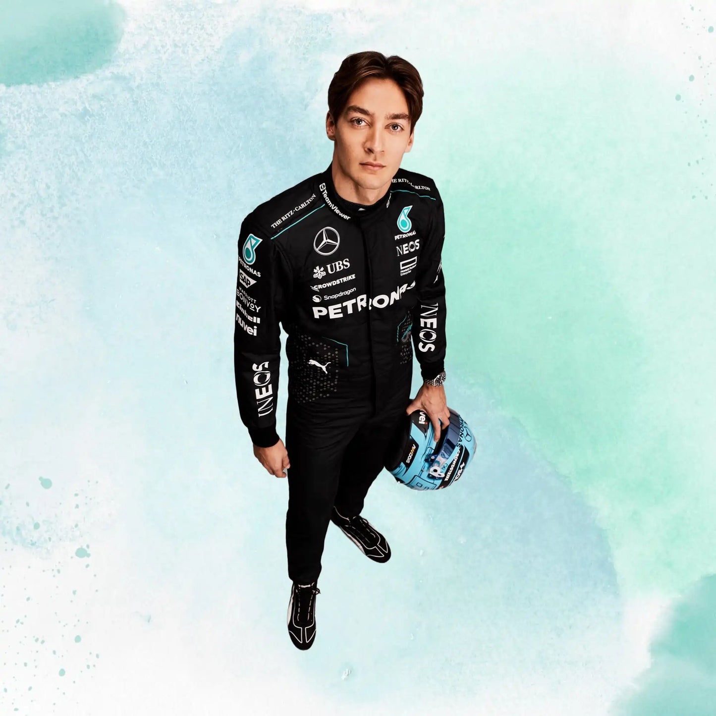 2024 New George Russell Mercedes AMG F1 Replica Racing Suit - view 2