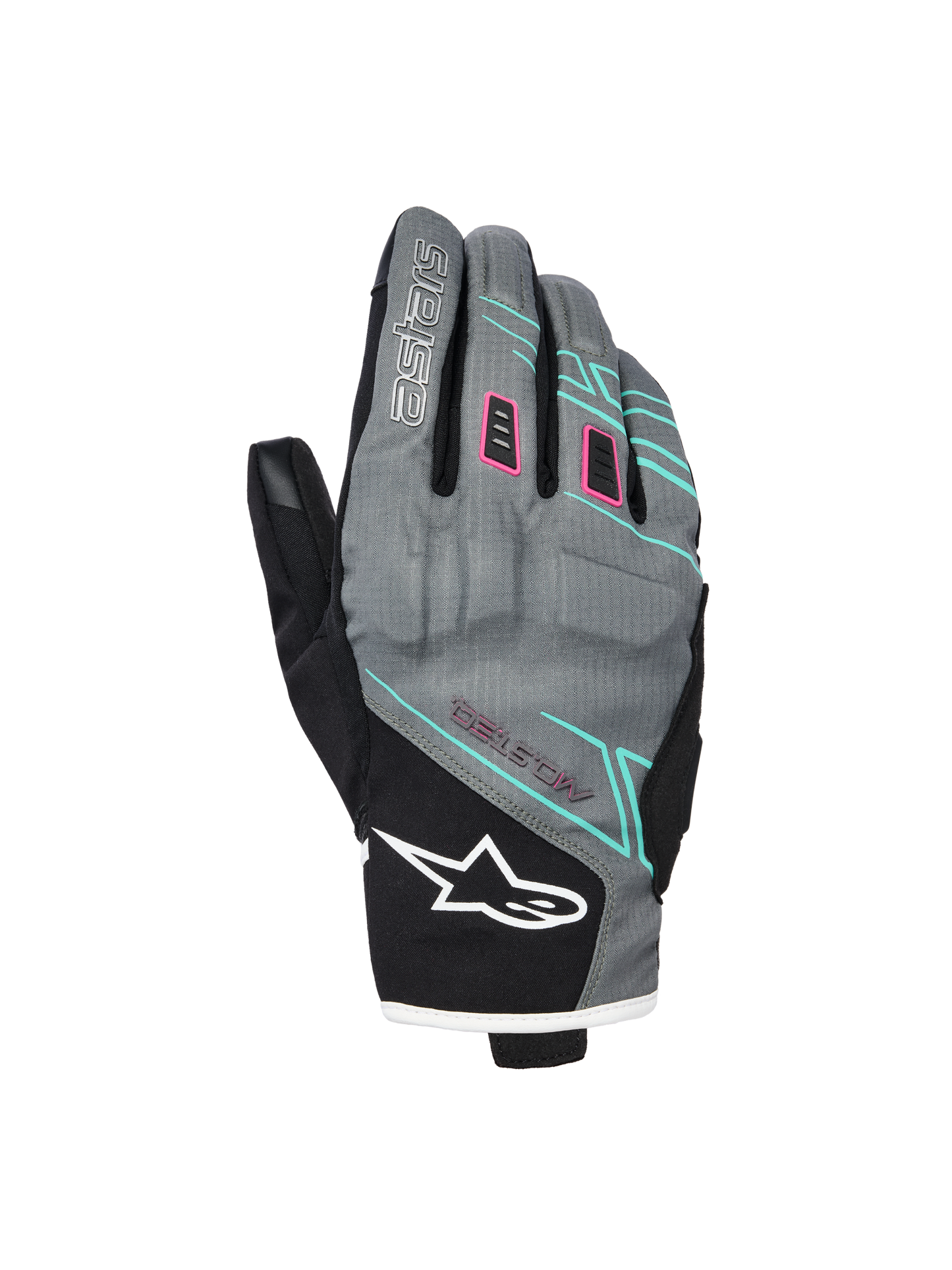Alpinestars Stella Moblast WP Gloves Fur Gray/Black/Pink Fluo motorcycle gloves – image 1
