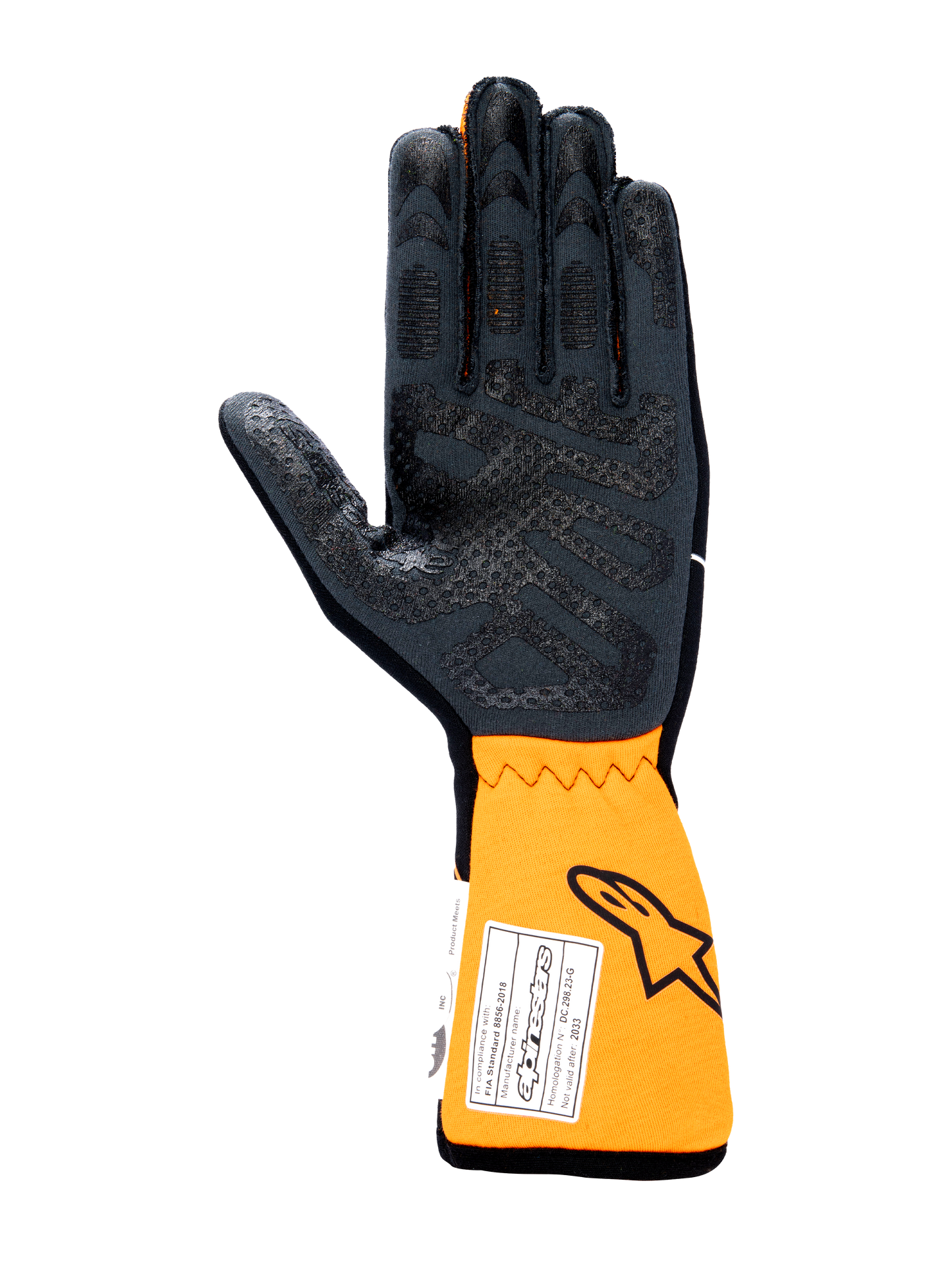 Alpinestars Tech-1 Race V4 Gloves Black/Orange Fluo auto racing gloves – image 2