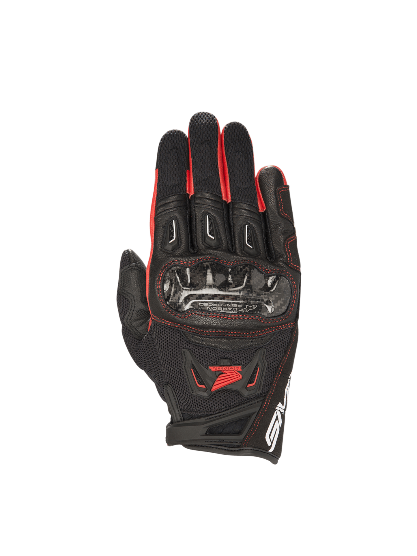 Alpinestars Honda SMX-2 Air Carbon V2 Gloves Black/Red- Honda motorcycle gloves – image 1