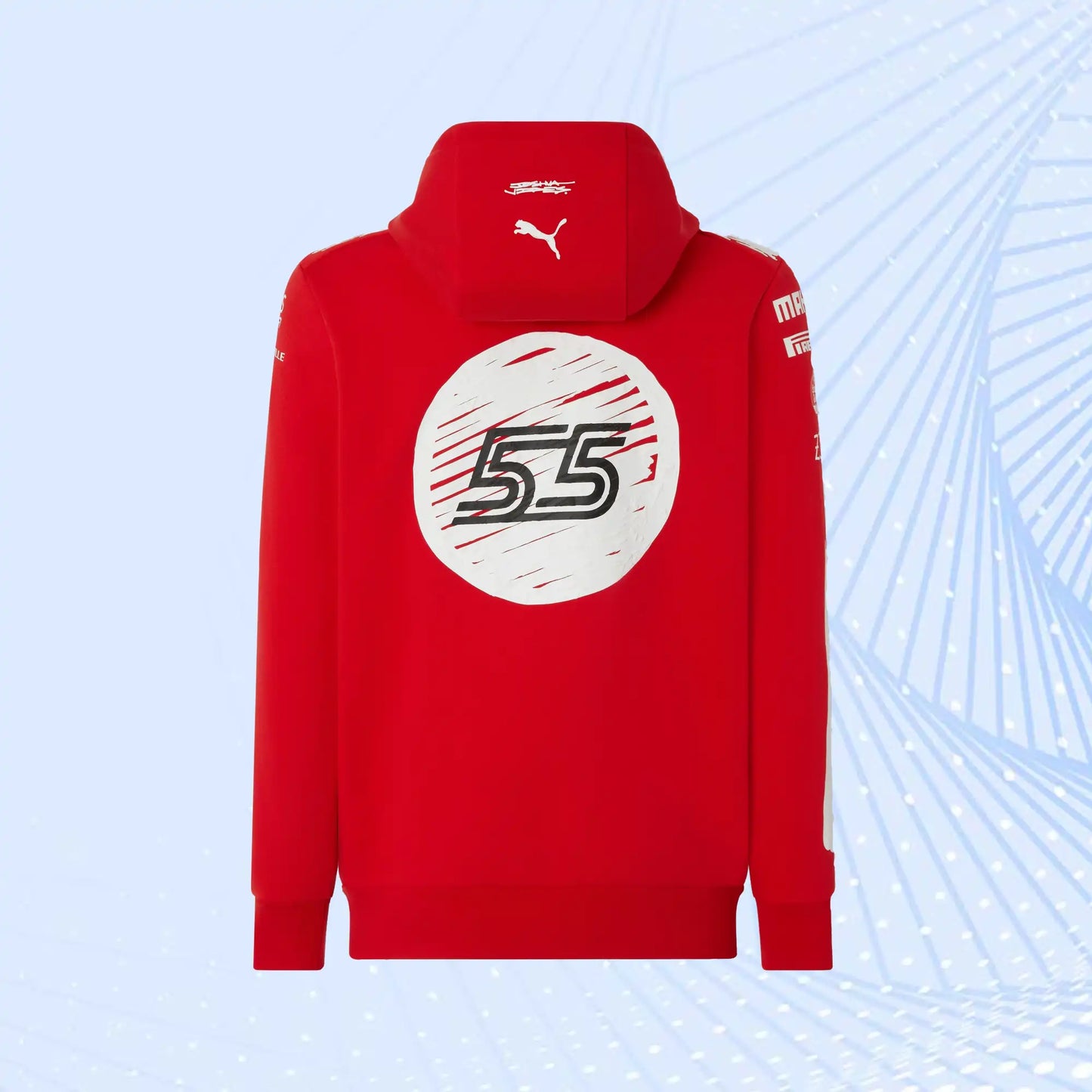 Carlos Sainz 2023 Las Vegas GP Special Edition Puma for Scuderia Ferrari Hooded Sweatshirt- Joshua Vides - view 2