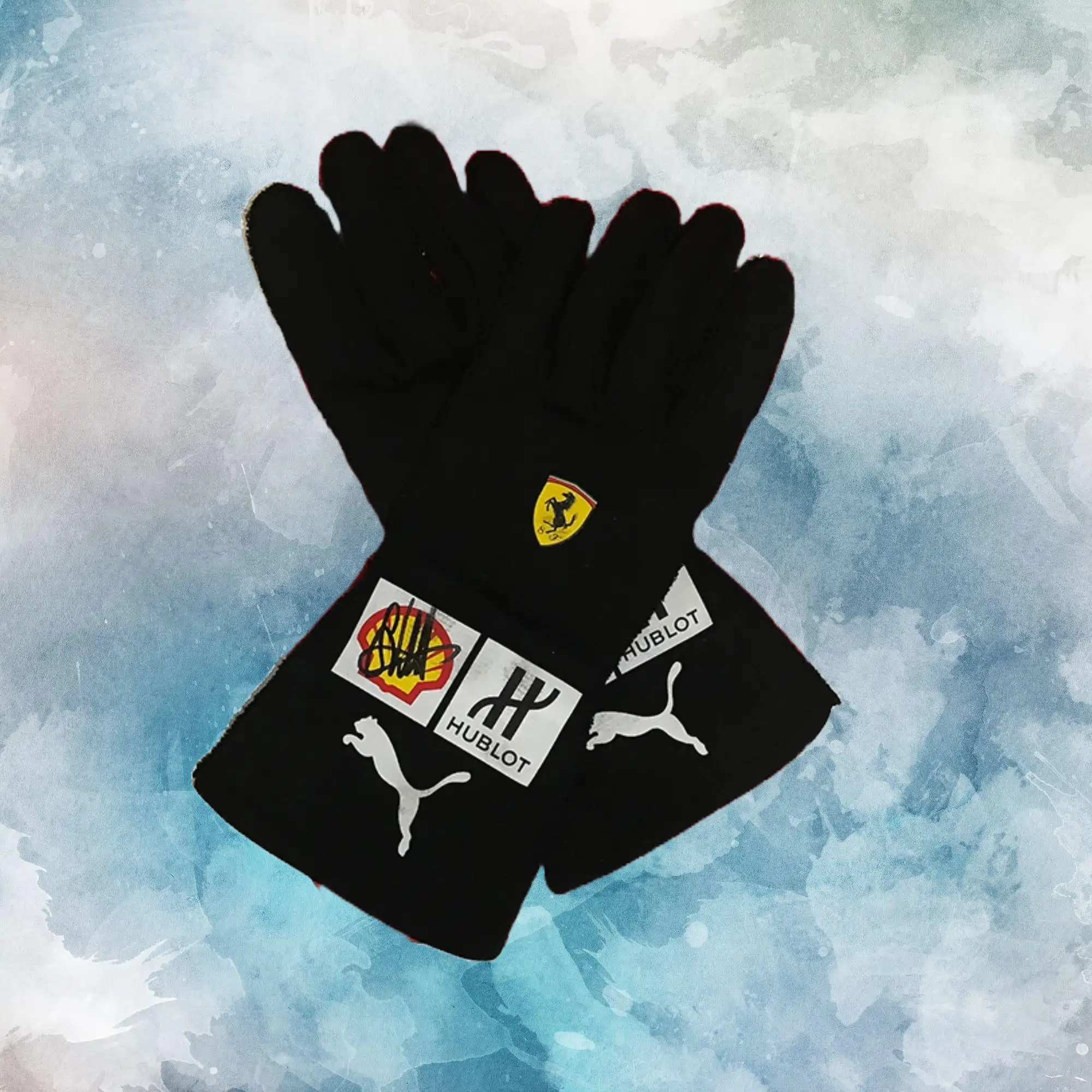 2018 Sebastian Vettel Race Worn Ferrari Formula 1 Gloves / Sebastian Vettel Replica Race Gloves - view 1