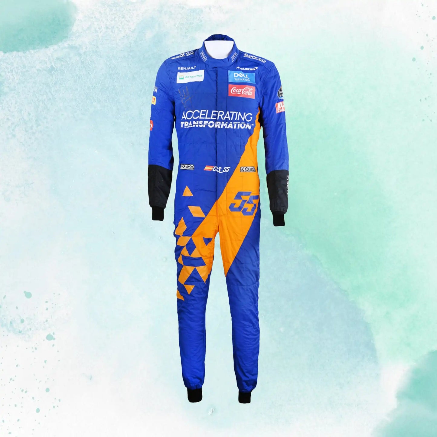 2019 Carlos Sainz Jr Mclaren Team Formula 1 Replica Racing Suit - view 2