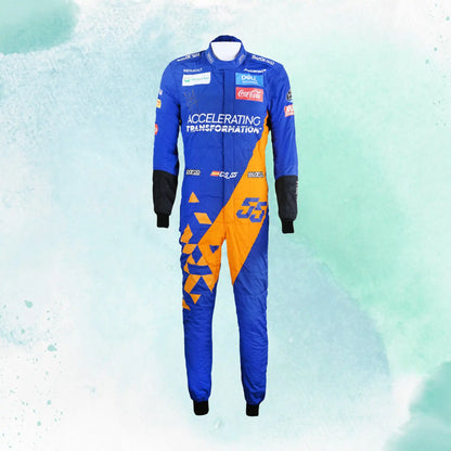 2019 Carlos Sainz Jr Mclaren Team Formula 1 Replica Racing Suit - view 2