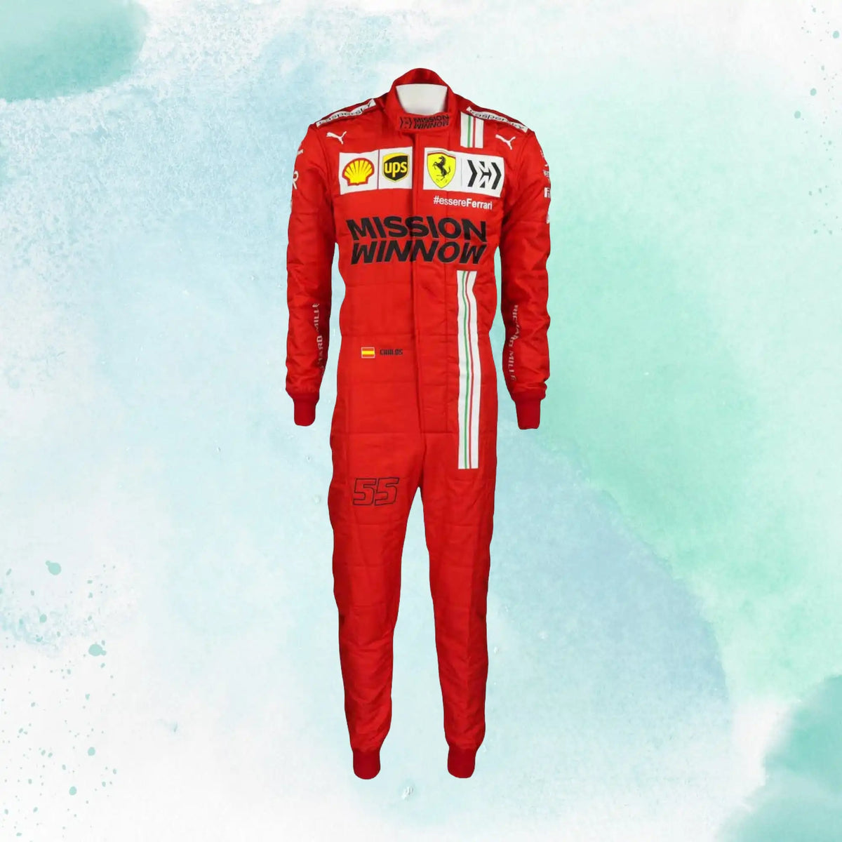 2021 Carlos Sainz Jr Misson Winnow F1 Replica Racing Suit Scuderia Ferrari - view 2