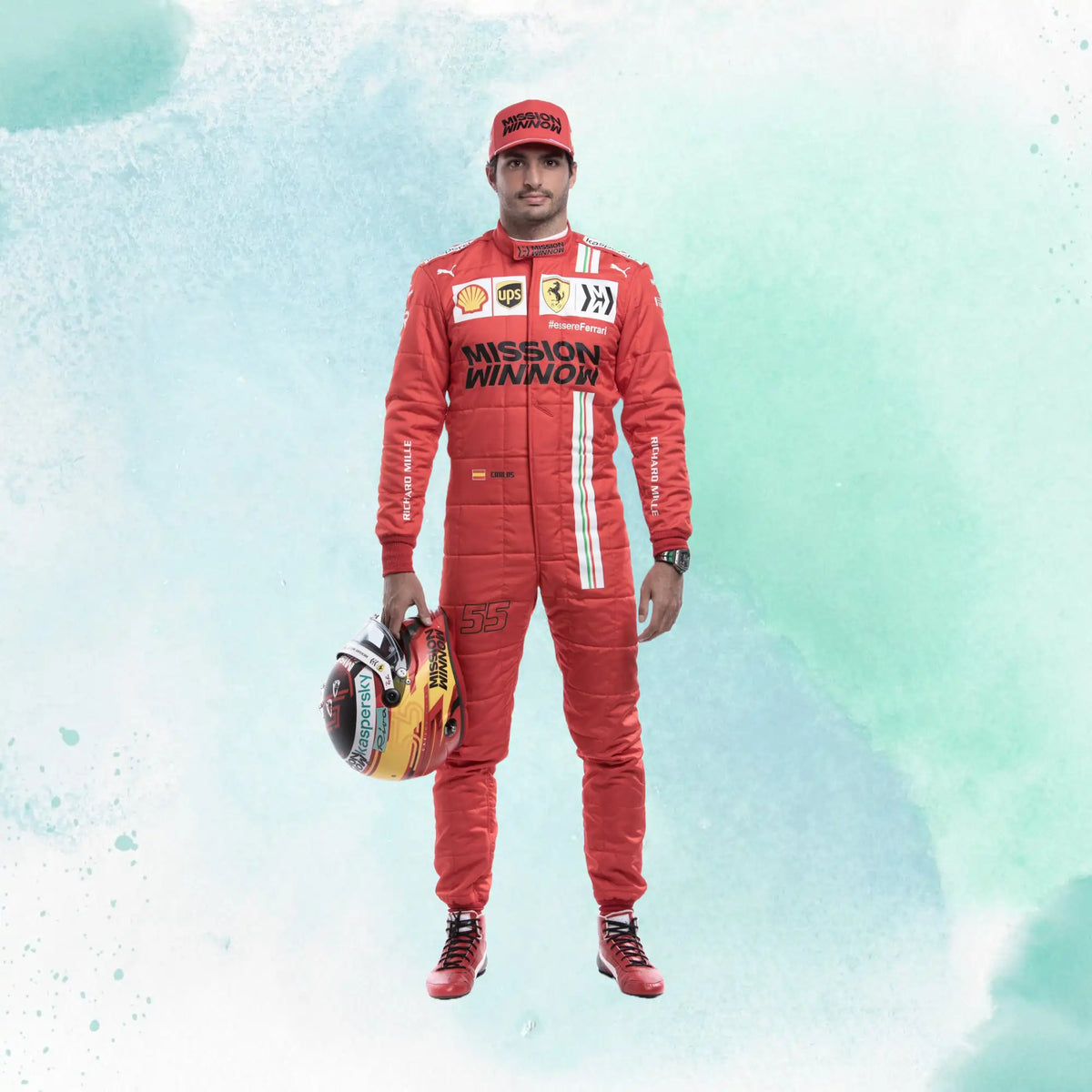 2021 Carlos Sainz Jr Misson Winnow F1 Replica Racing Suit Scuderia Ferrari - view 4