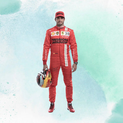 2021 Carlos Sainz Jr Misson Winnow F1 Replica Racing Suit Scuderia Ferrari - view 4