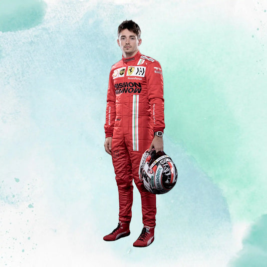 2021 Charles Leclerc Ferrari Replica Racing Suit Formula 1 Team Mission Winnow - view 2