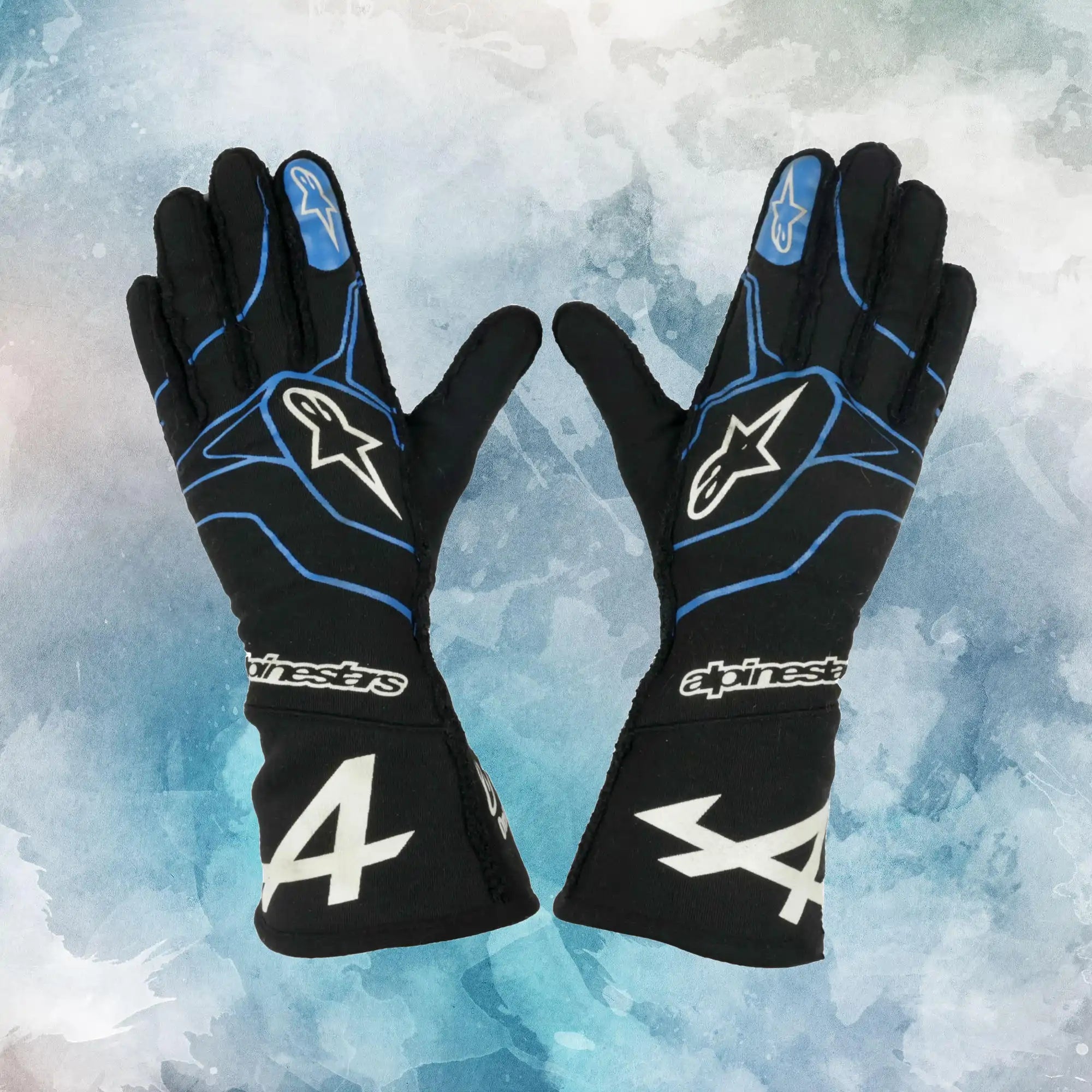 2021 Fernando Alonso Alpine F1 Gloves / Fernando Alonso Alpine F1 Gloves Replica Race Gloves - view 1
