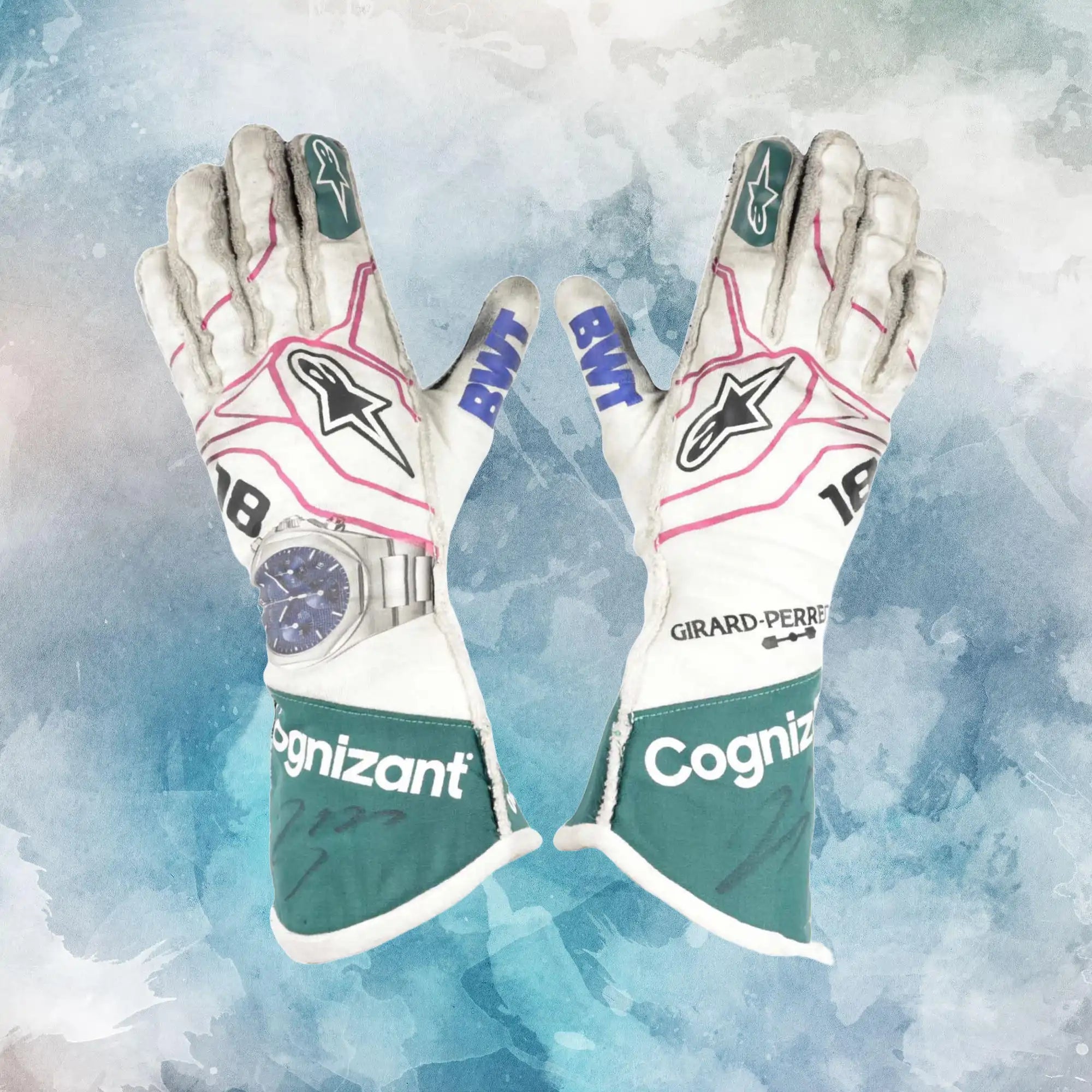 2021 Lance Stroll Aston Martin F1 Gloves / Aston Martin F1 Replica Race Gloves - view 1