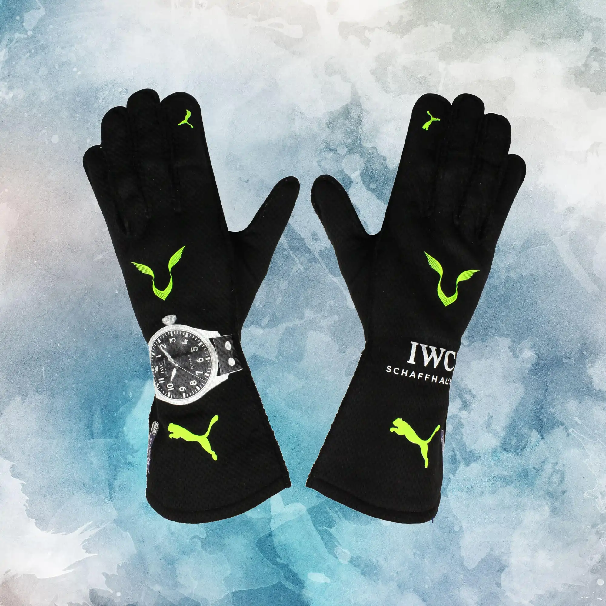 2022 Lewis Hamilton Race Mercedes AMG F1 Gloves / Lewis Hamilton F1 Replica Race Gloves - view 1
