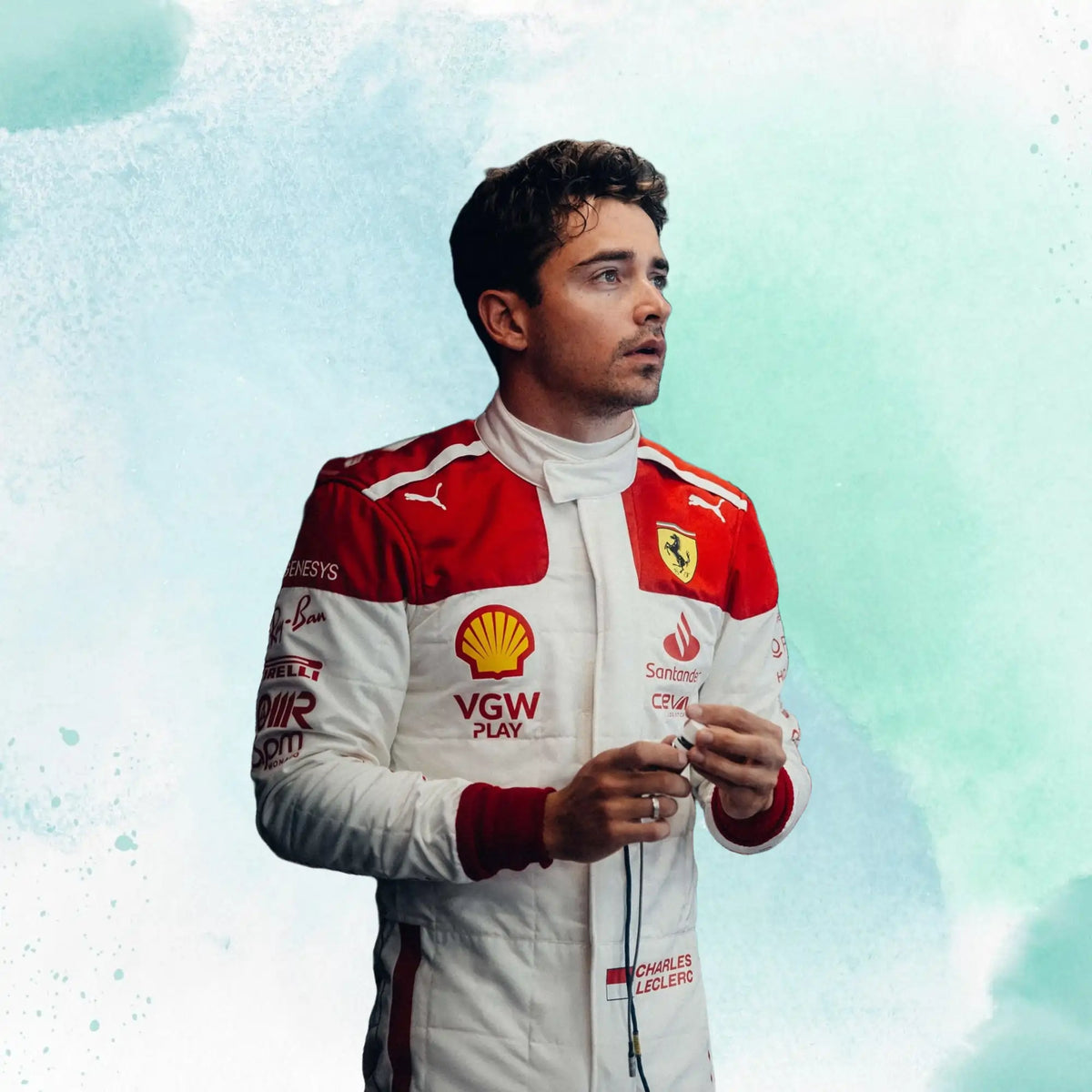 2023 Charles Leclerc Monaco GP Formula 1 Scuderia Ferrari Replica Race Suit - view 1