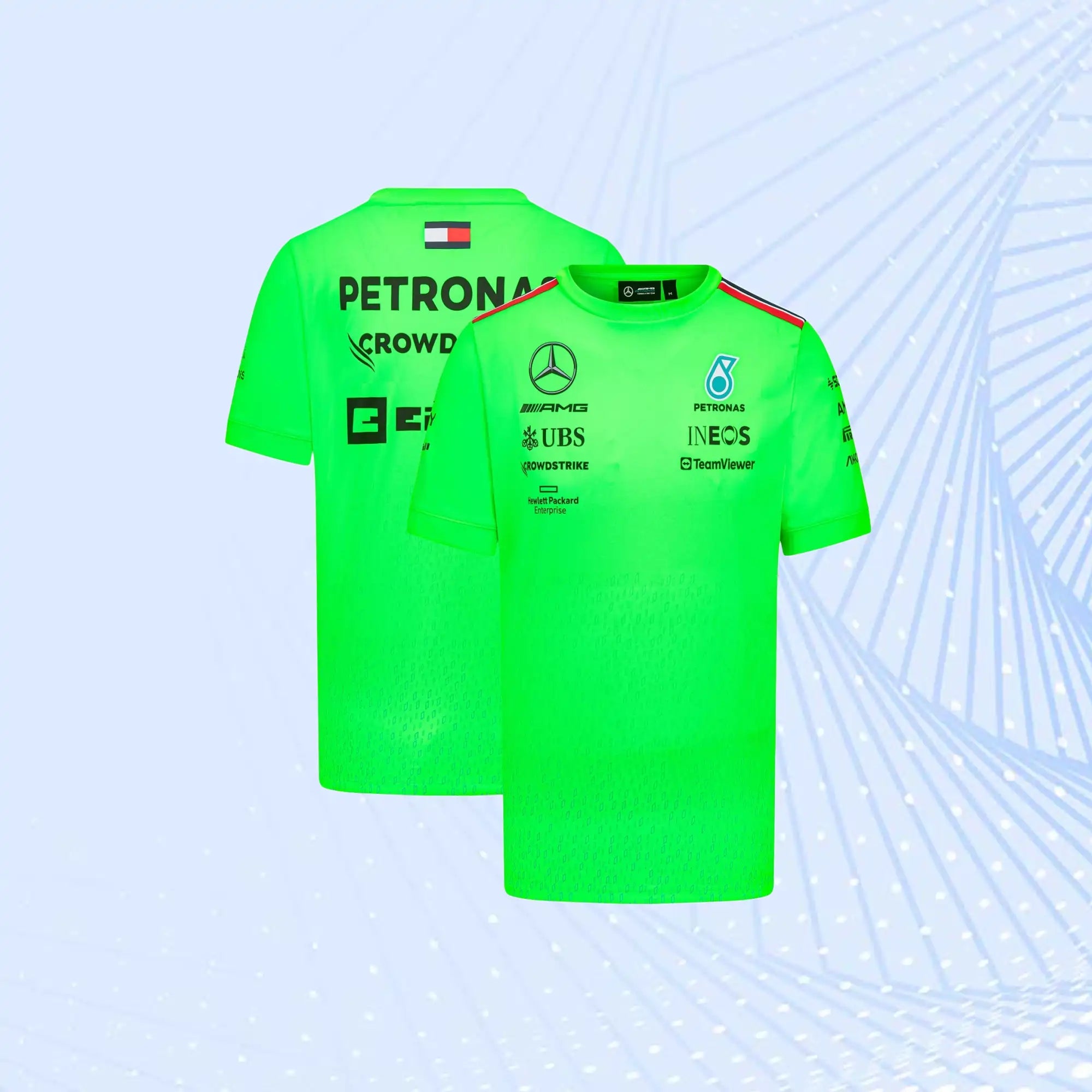2023 F1 Mercedes AMG Petronas F1 Team Set Up T-Shirt - view 1