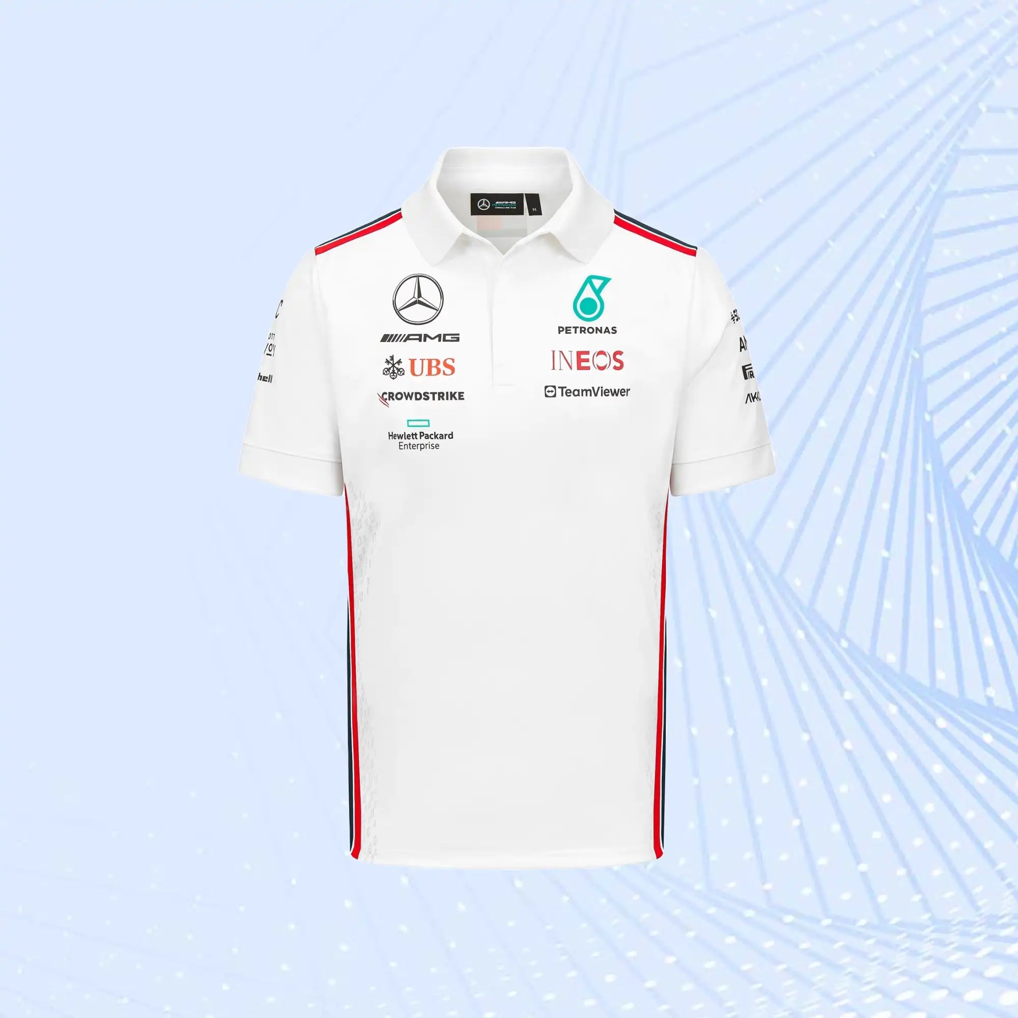 2023 F1 Mercedes AMG Petronas Formula 1 2023 Team Polo- White - view 2