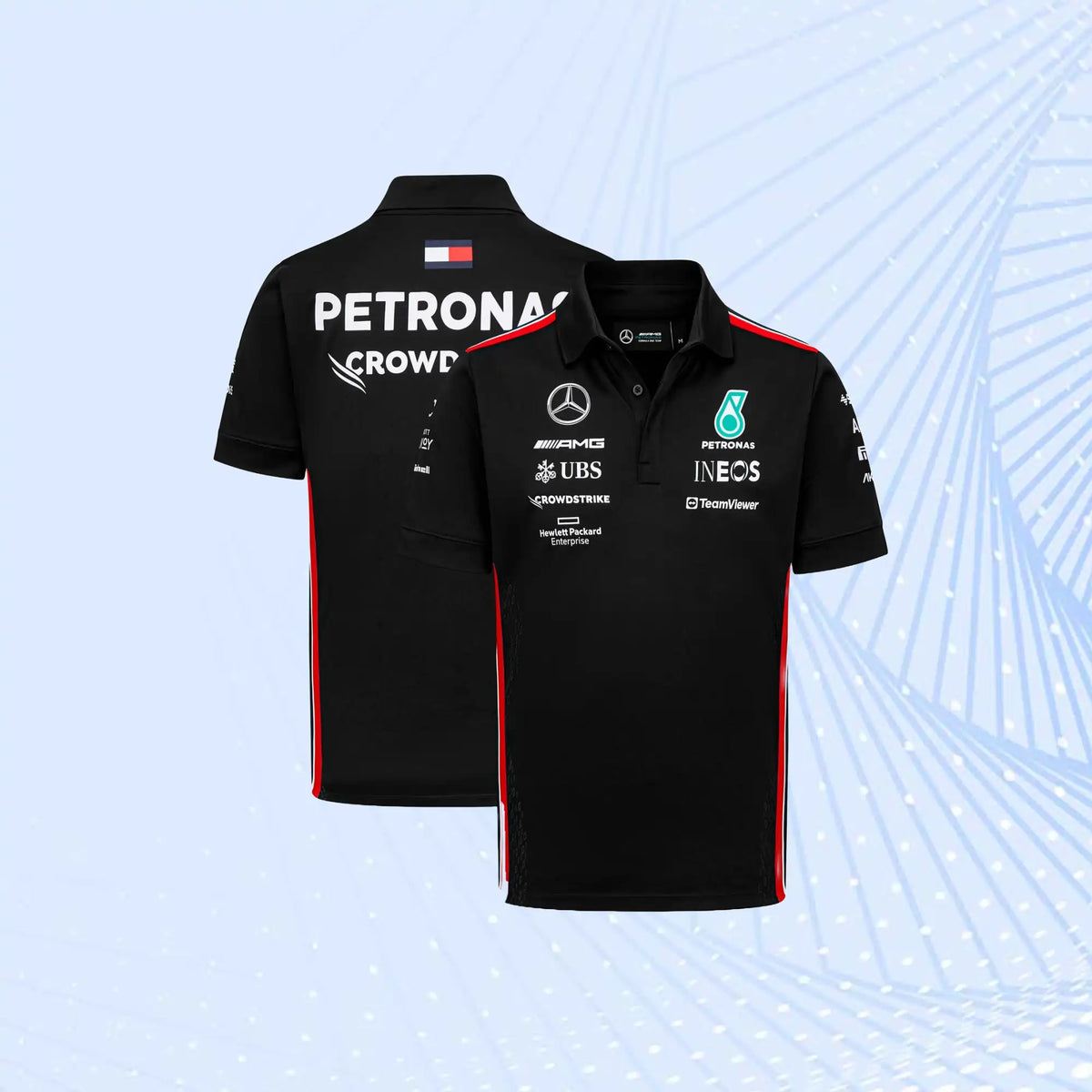 2023 F1 Mercedes AMG Petronas Formula 1 Team Polo- Black - view 1
