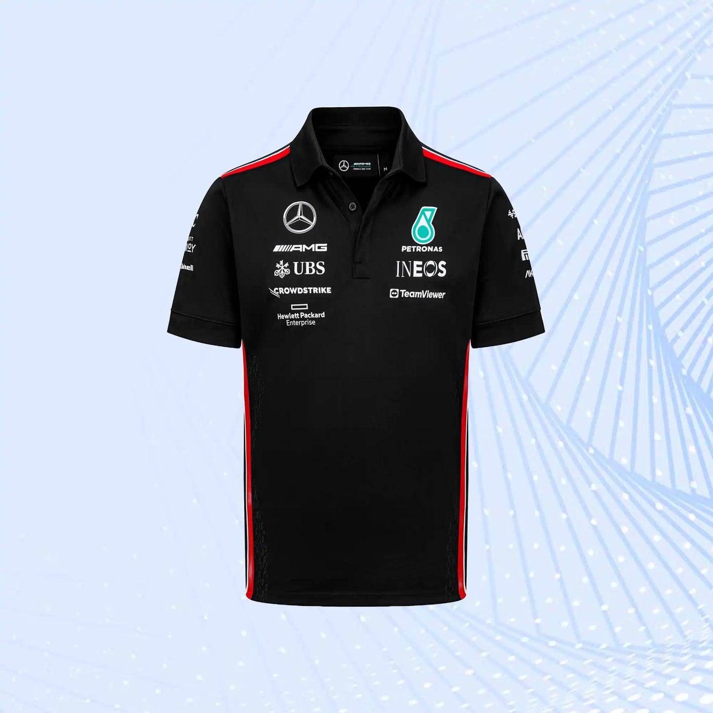 2023 F1 Mercedes AMG Petronas Formula 1 Team Polo- Black - view 2