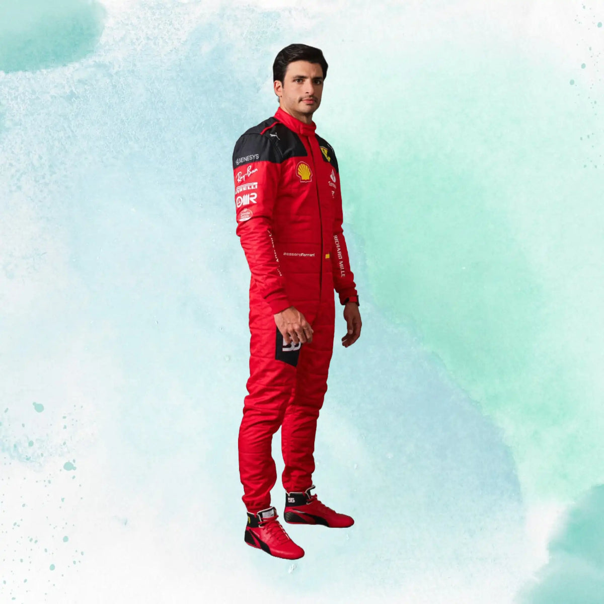 2023 New Carlos Sainz Jr Race Scuderia Ferrari F1 Replica Racing Suit - view 1
