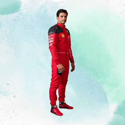 2023 New Carlos Sainz Jr Race Scuderia Ferrari F1 Replica Racing Suit - view 1