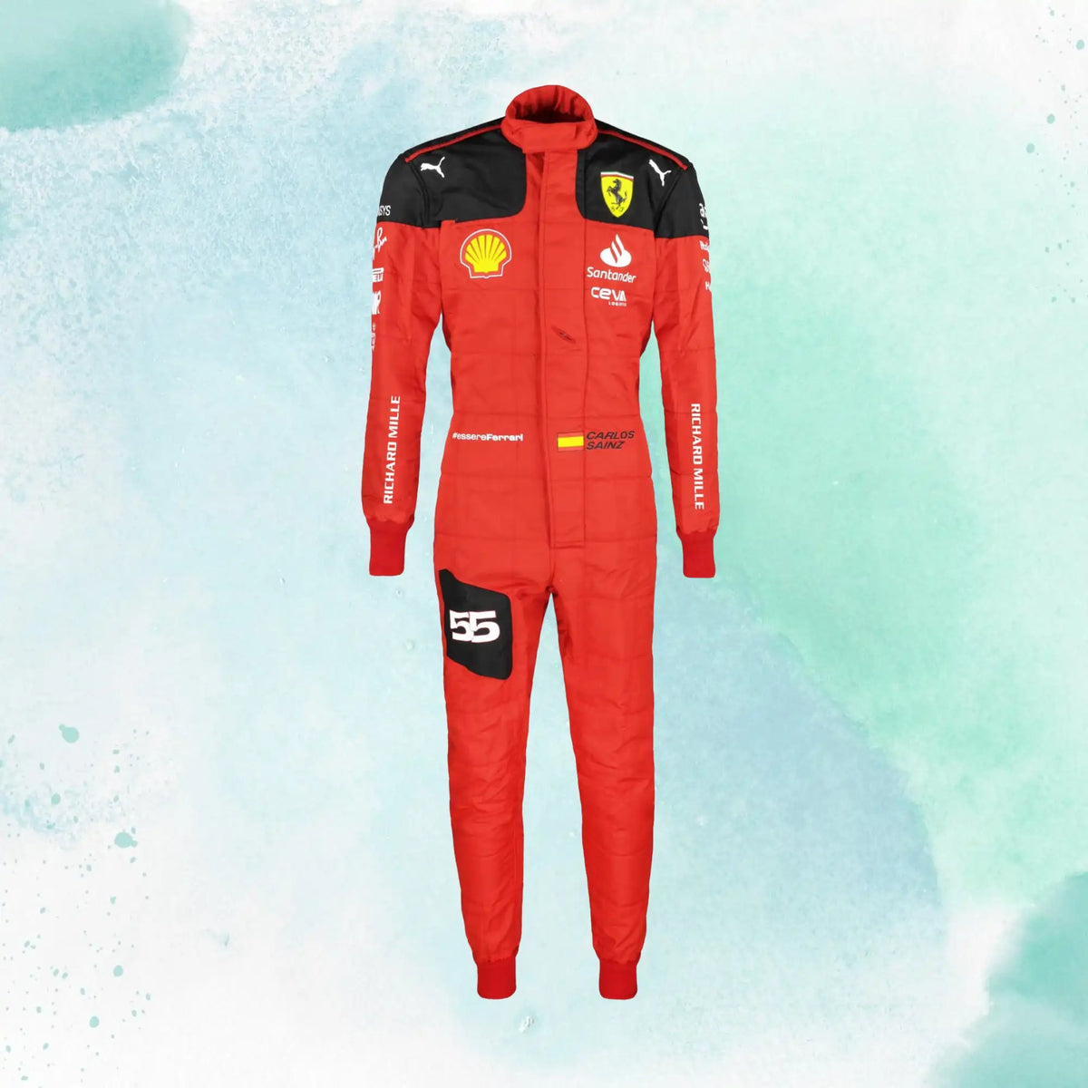 2023 New Carlos Sainz Jr Race Scuderia Ferrari F1 Replica Racing Suit - view 2