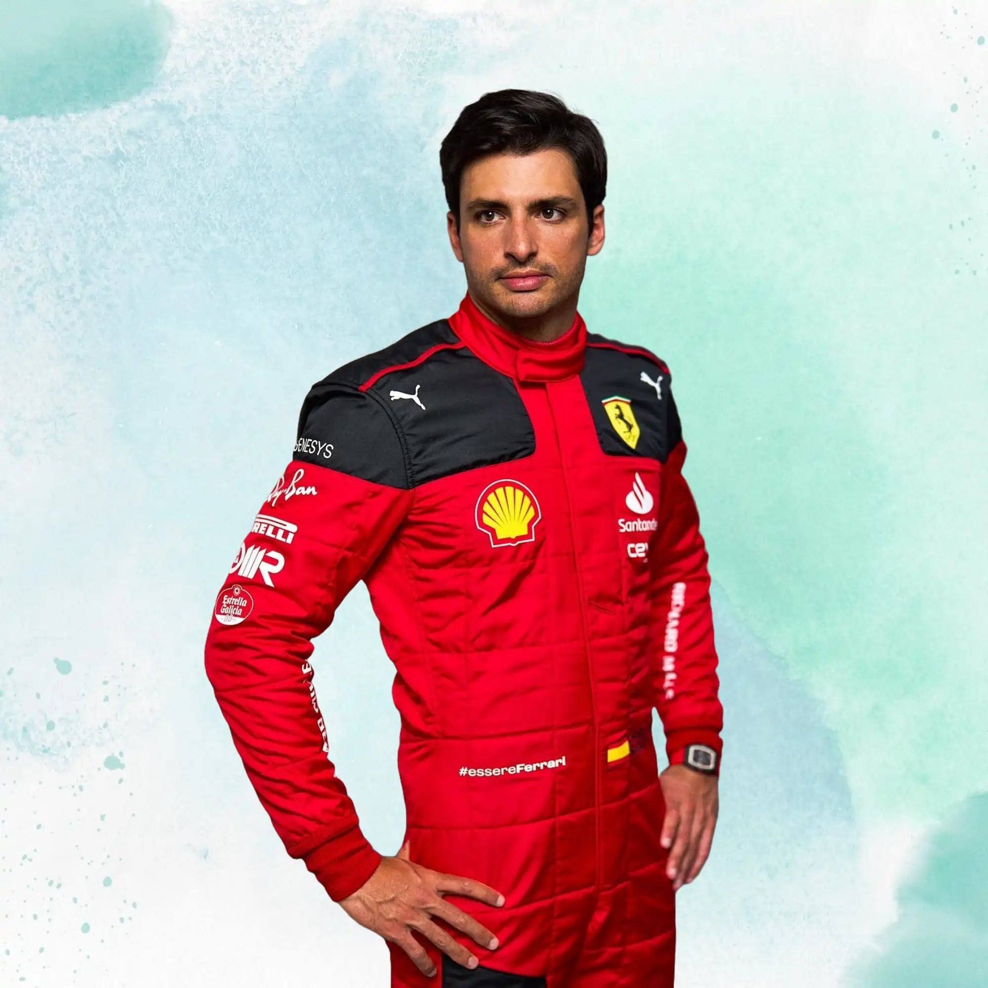 2023 New Carlos Sainz Jr Race Scuderia Ferrari F1 Replica Racing Suit - view 3