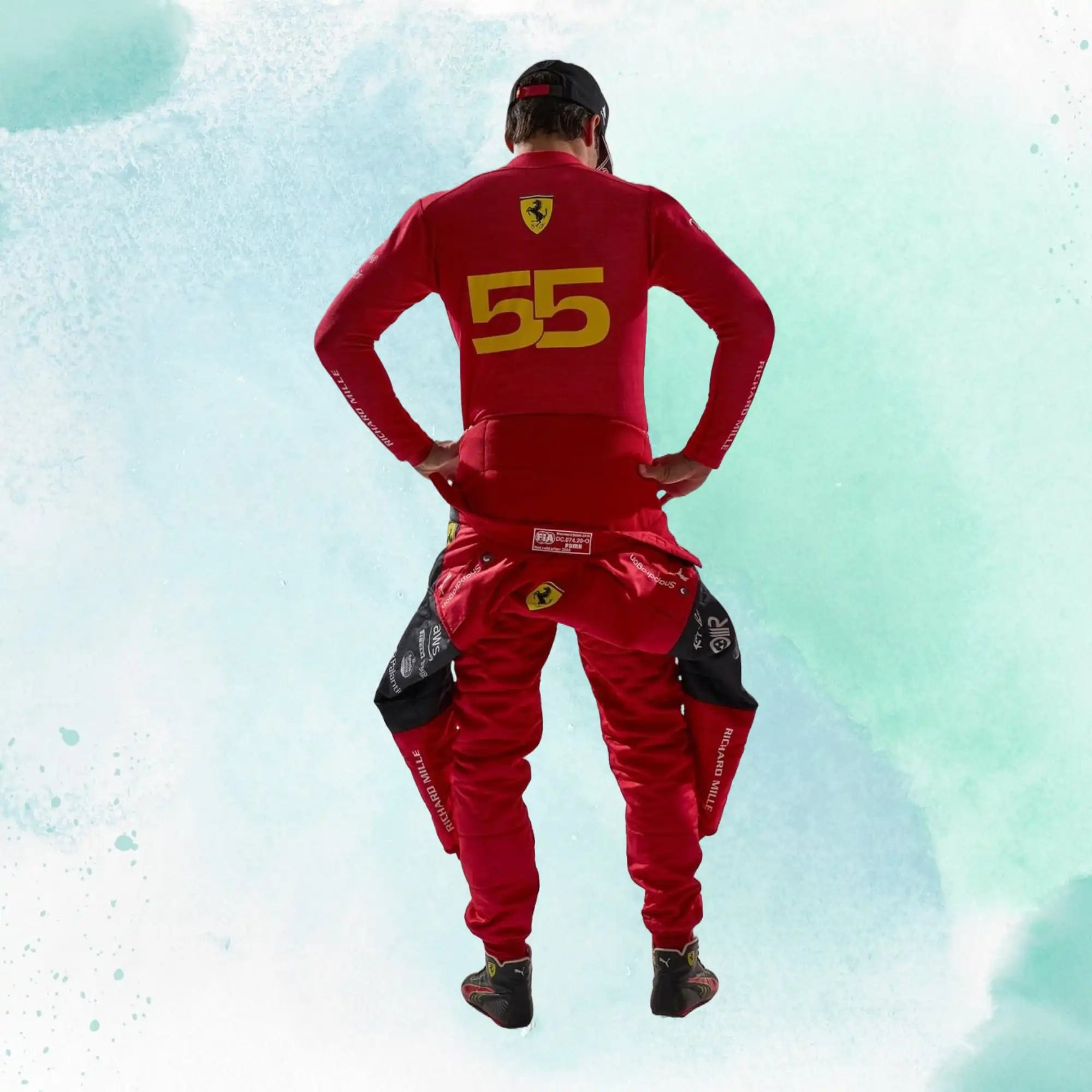 2023 New Carlos Sainz Jr Race Scuderia Ferrari F1 Replica Racing Suit - view 4