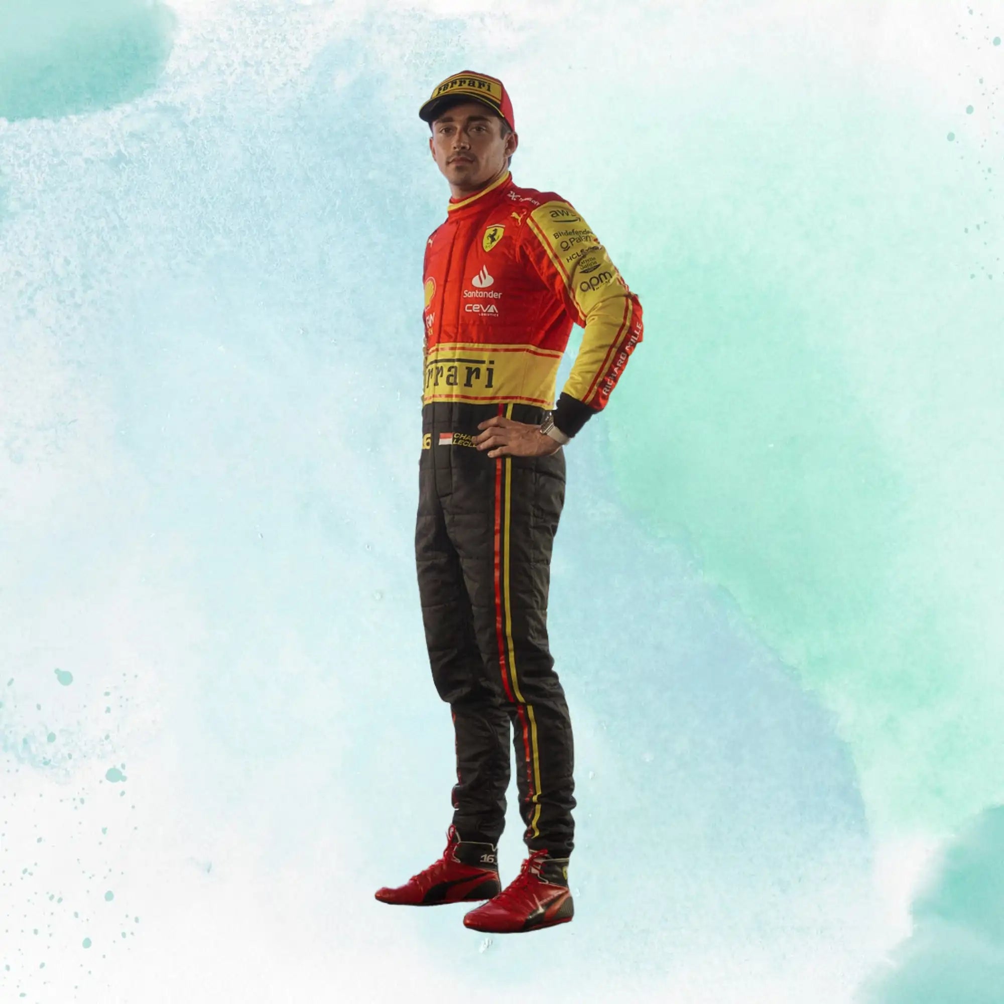 2023 New Charles Leclerc Scuderia Monza Special Edition Formula 1 Ferrari Replica Race Suit - view 1