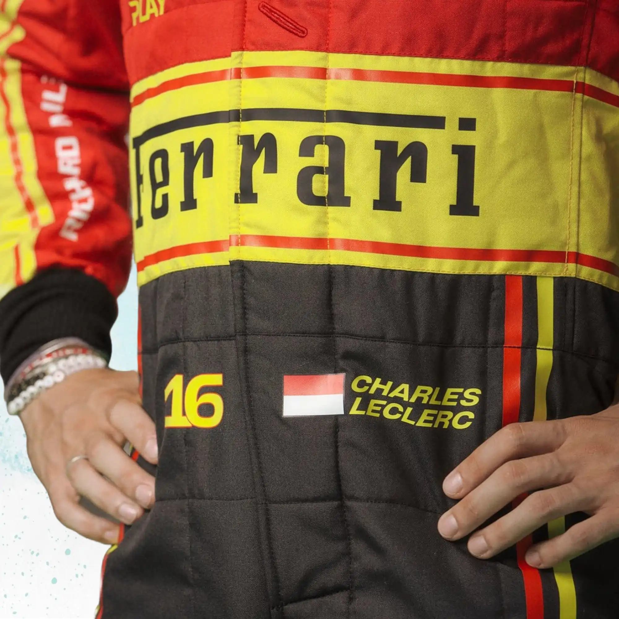 2023 New Charles Leclerc Scuderia Monza Special Edition Formula 1 Ferrari Replica Race Suit - view 4