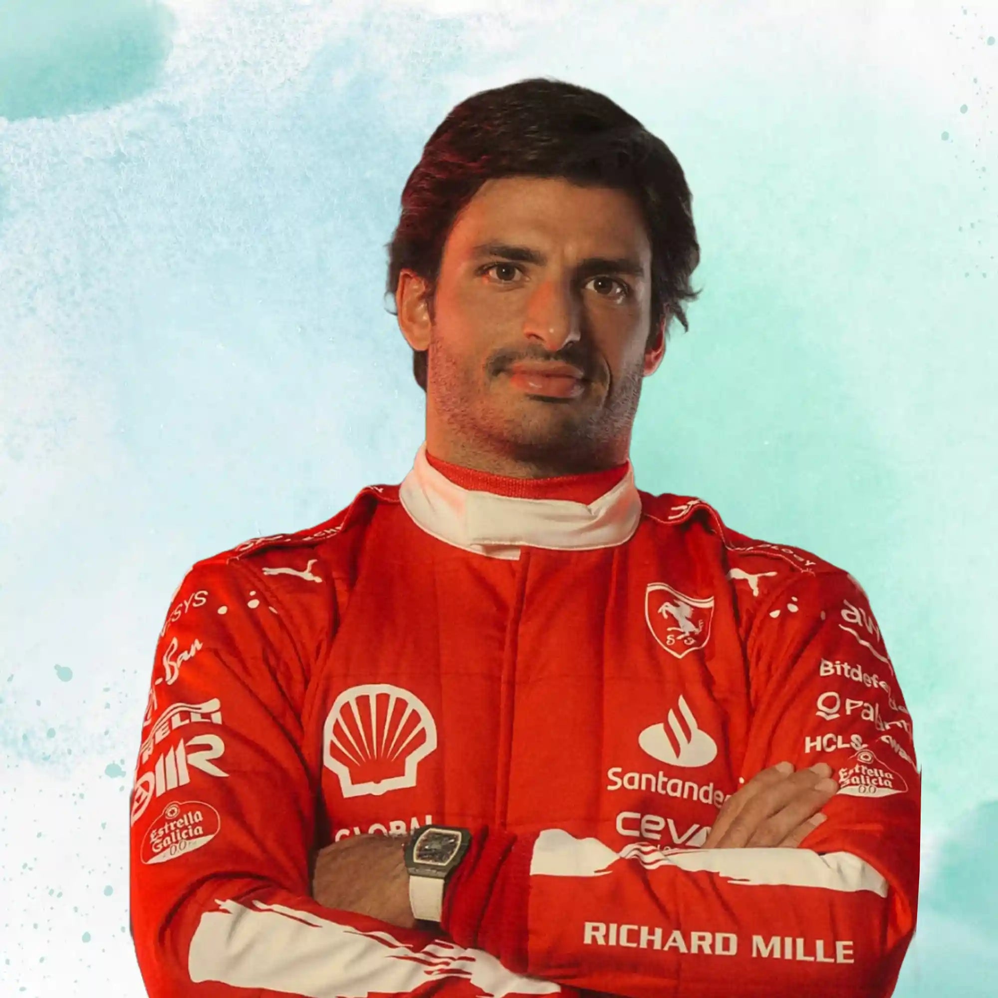 2023 New Las Vegas Carlos Sainz Jr Formula 1 Scuderia Ferrari Replica Race Suit - view 1
