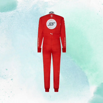 2023 New Las Vegas Carlos Sainz Jr Formula 1 Scuderia Ferrari Replica Race Suit - view 3