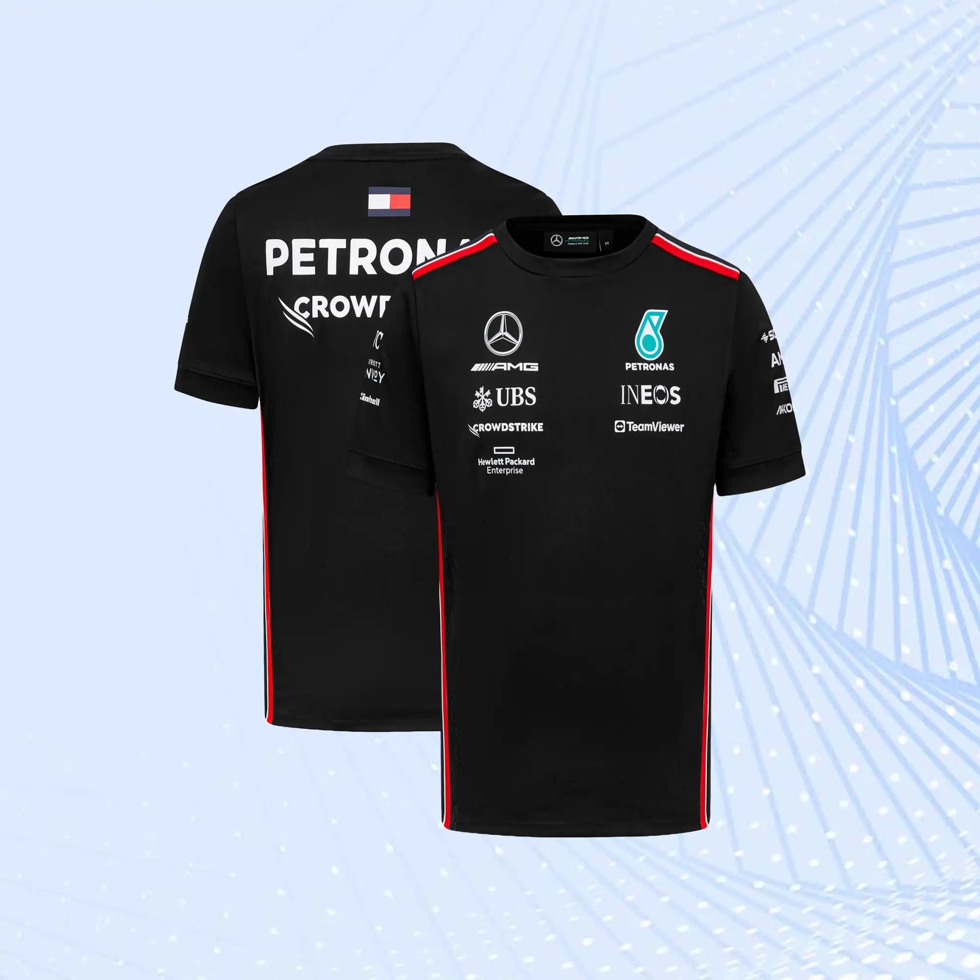 2023 New Mercedes AMG Petronas F1 Team Driver T-Shirt- Black - view 1