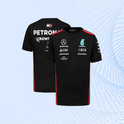2023 New Mercedes AMG Petronas F1 Team Driver T-Shirt- Black - view 1