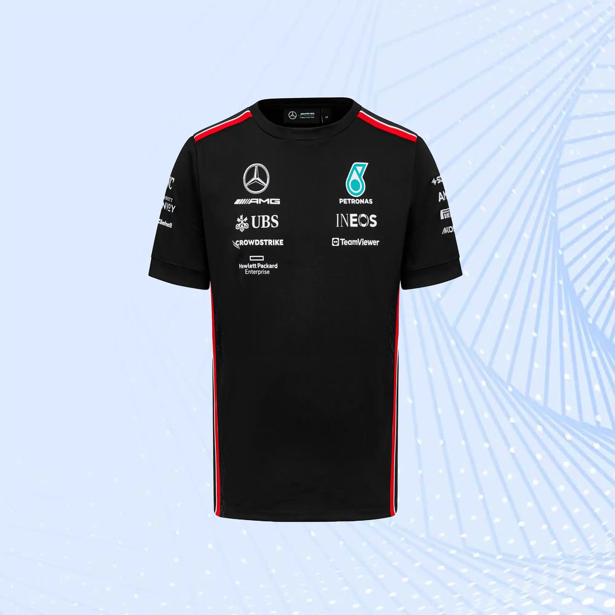 2023 New Mercedes AMG Petronas F1 Team Driver T-Shirt- Black - view 2