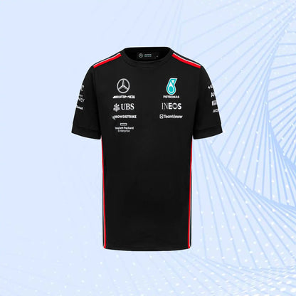 2023 New Mercedes AMG Petronas F1 Team Driver T-Shirt- Black - view 2