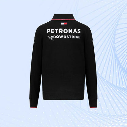 2023 New Mercedes AMG Petronas Formula 1 Team Knitted Long Sleeve Polo - view 3