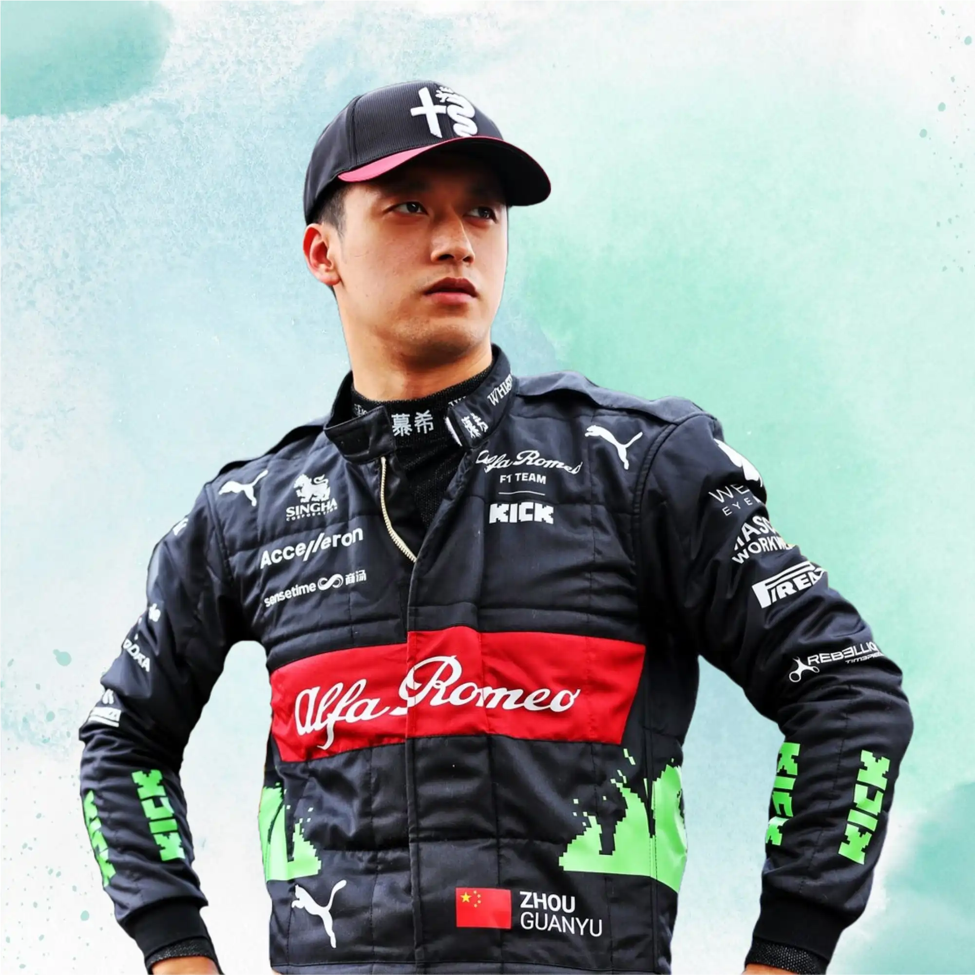 2023 New Valtteri Bottas Belgian Grand Prix F1 Team Alfa Romeo Replica Racing Suit - view 3