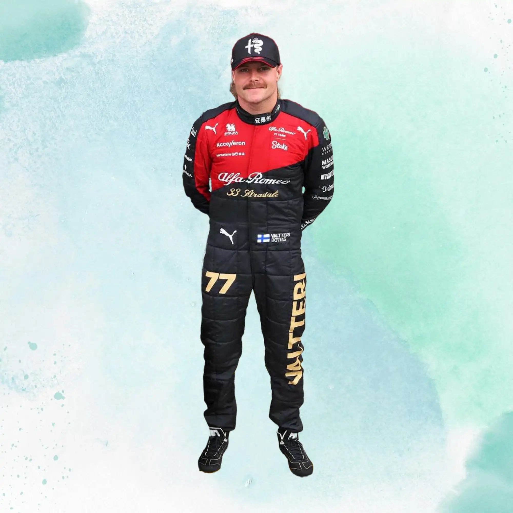 2023 New Valtteri Bottas Italian Grand Prix Replica Racing Suit F1 Team Alfa Romeo - view 3