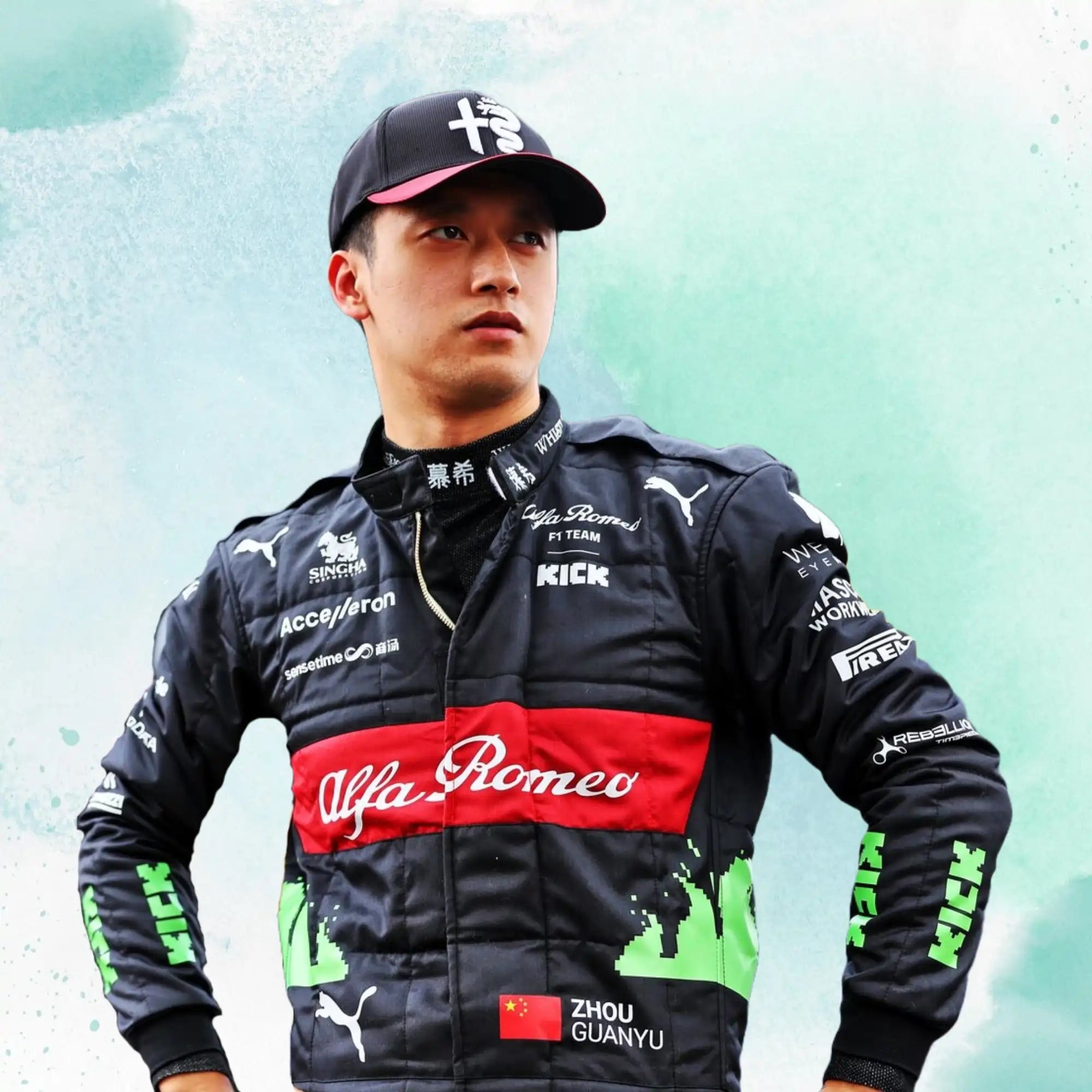 2023 New Zhou Guanyu Belgian Grand Prix Replica Racing Suit F1 Team Alfa Romeo - view 1