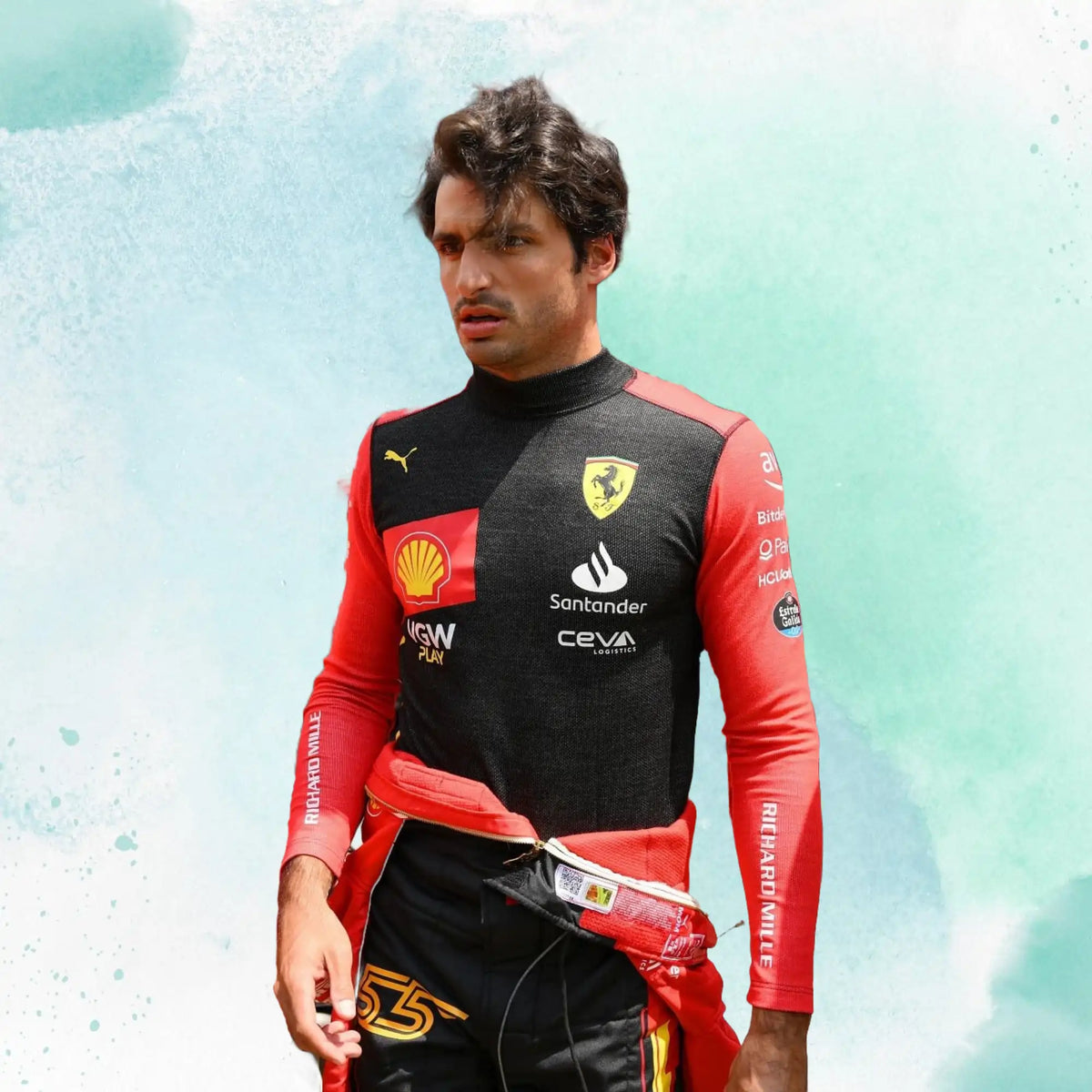 2023 Spain Carlos Sainz Jr Special Grand Prix Scuderia Ferrari F1 Replica Racing Suit - view 4