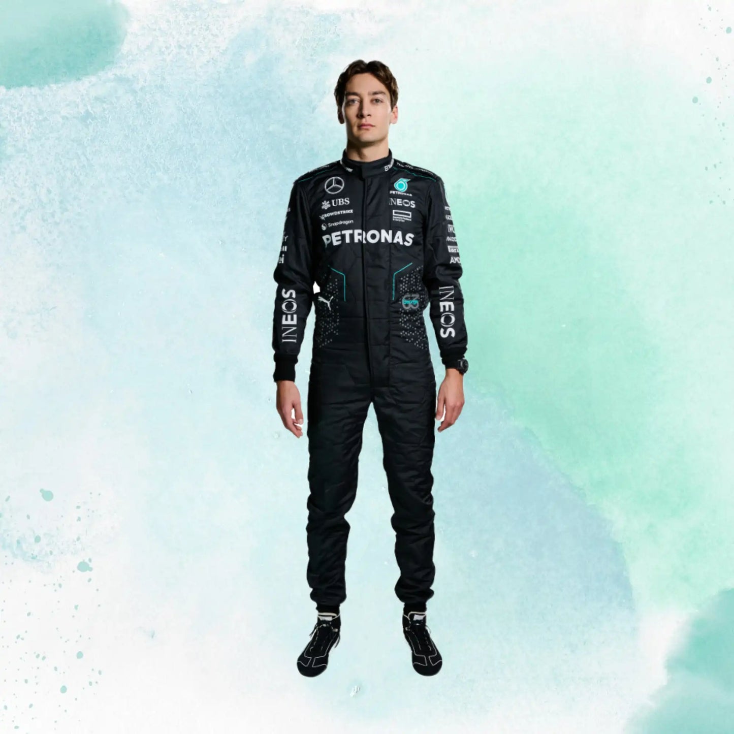 2024 New George Russell Mercedes AMG F1 Replica Racing Suit - view 1