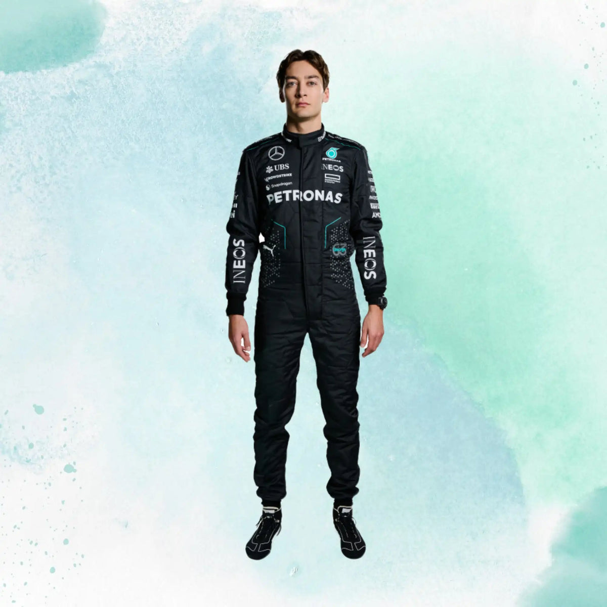 2024 New George Russell Mercedes AMG F1 Replica Racing Suit - view 1
