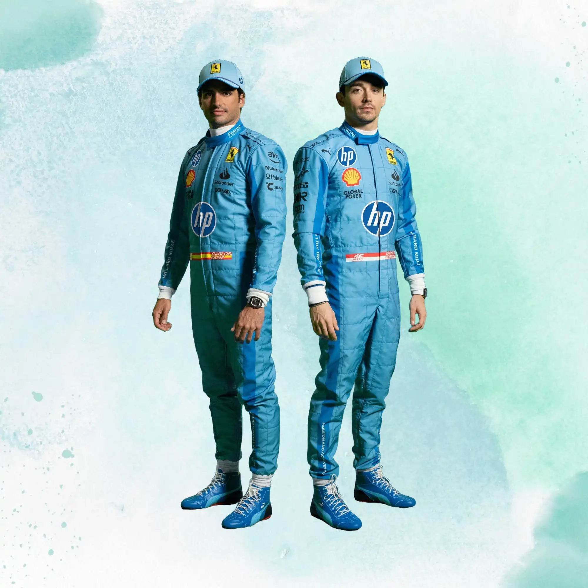 2024 Scuderia Ferrari HP Miami Grand Prix F1 Team Replica Racing Suit - view 1