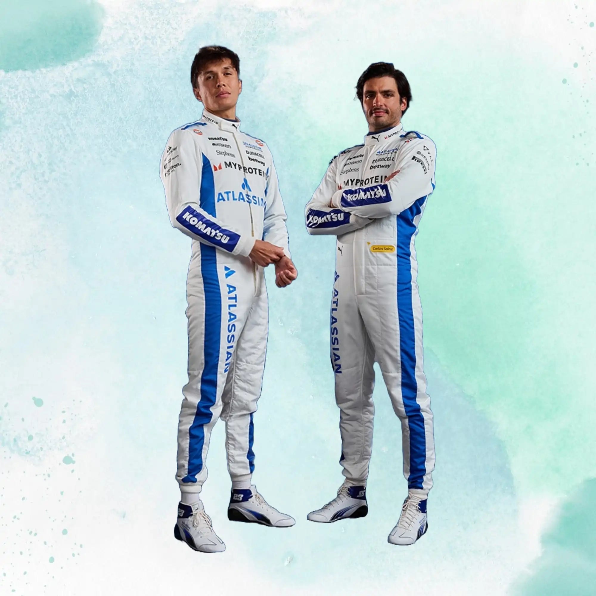 2025 Carlos Sainz & Alexander Albon F1 Team Williams Racing Replica Racing Suit - view 1