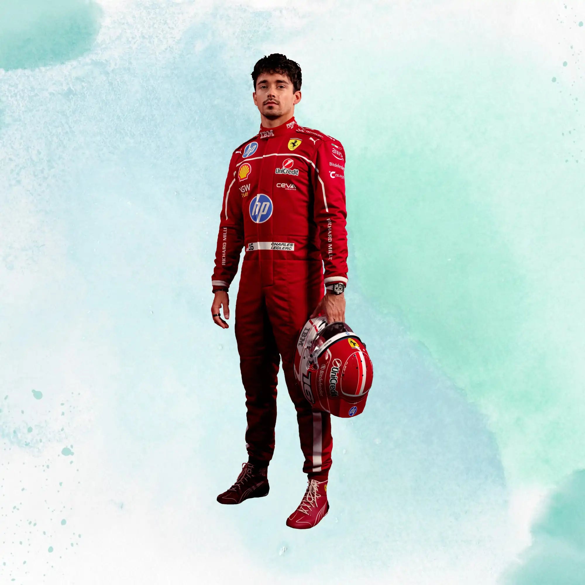 2025 Charles Leclerc Scuderia Ferrari HP F1 Team Replica Racing Suit - view 1