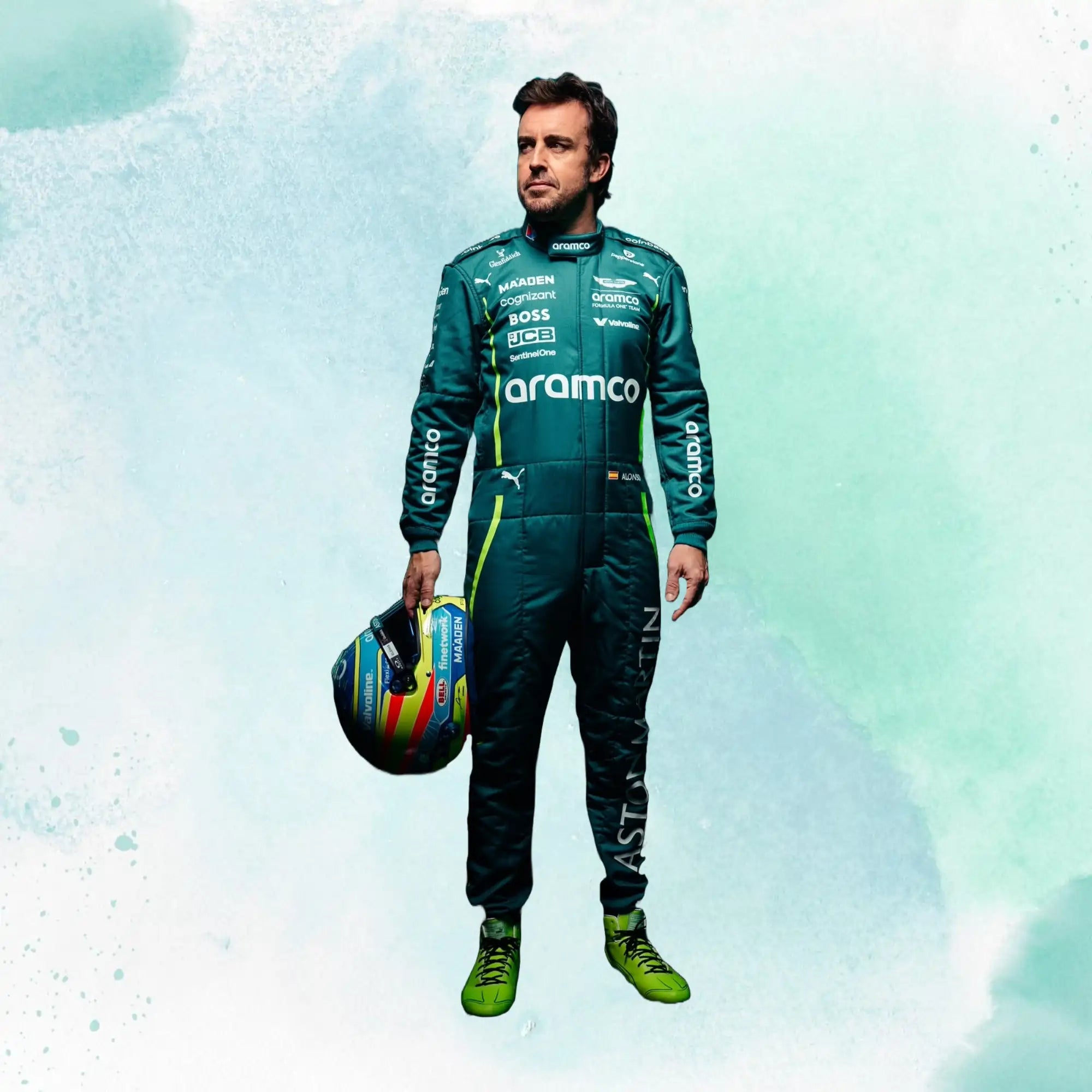 2025 Fernando Alonso Aston Martin F1 Team Replica Racing Suit - view 1
