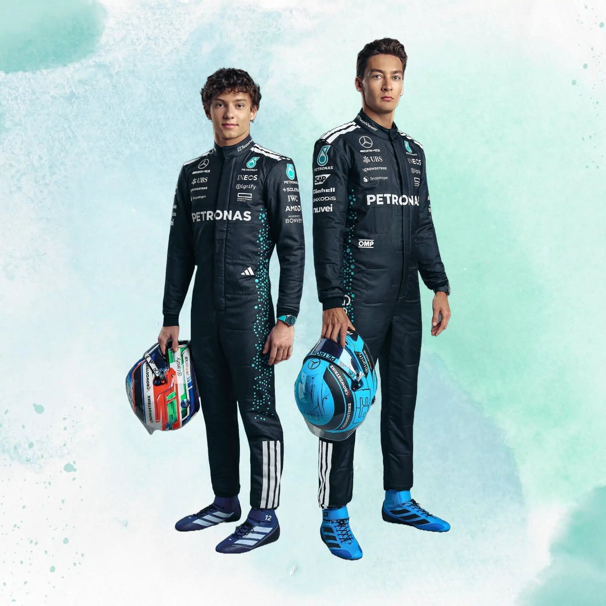 2025 George Russell & Andrea Kimi Antonelli Mercedes AMG F1 Replica Racing Suit - view 1