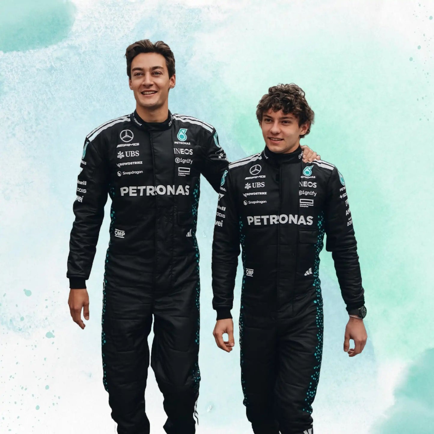 2025 George Russell & Andrea Kimi Antonelli Mercedes AMG F1 Replica Racing Suit - view 3