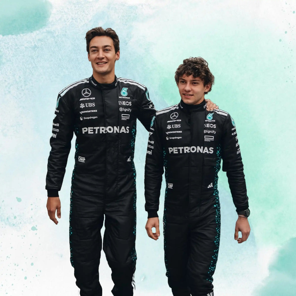 2025 George Russell & Andrea Kimi Antonelli Mercedes AMG F1 Replica Racing Suit - view 3
