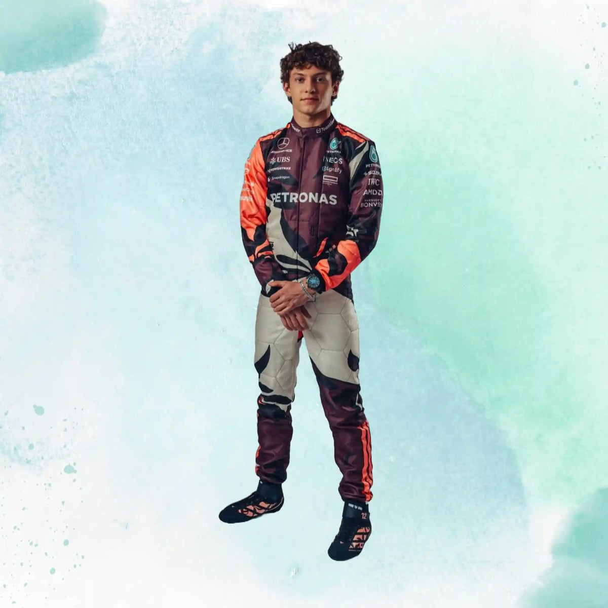 2025 George Russell & Andrea Kimi Antonelli Miami GP Mercedes AMG F1 Replica Racing Suit - view 8