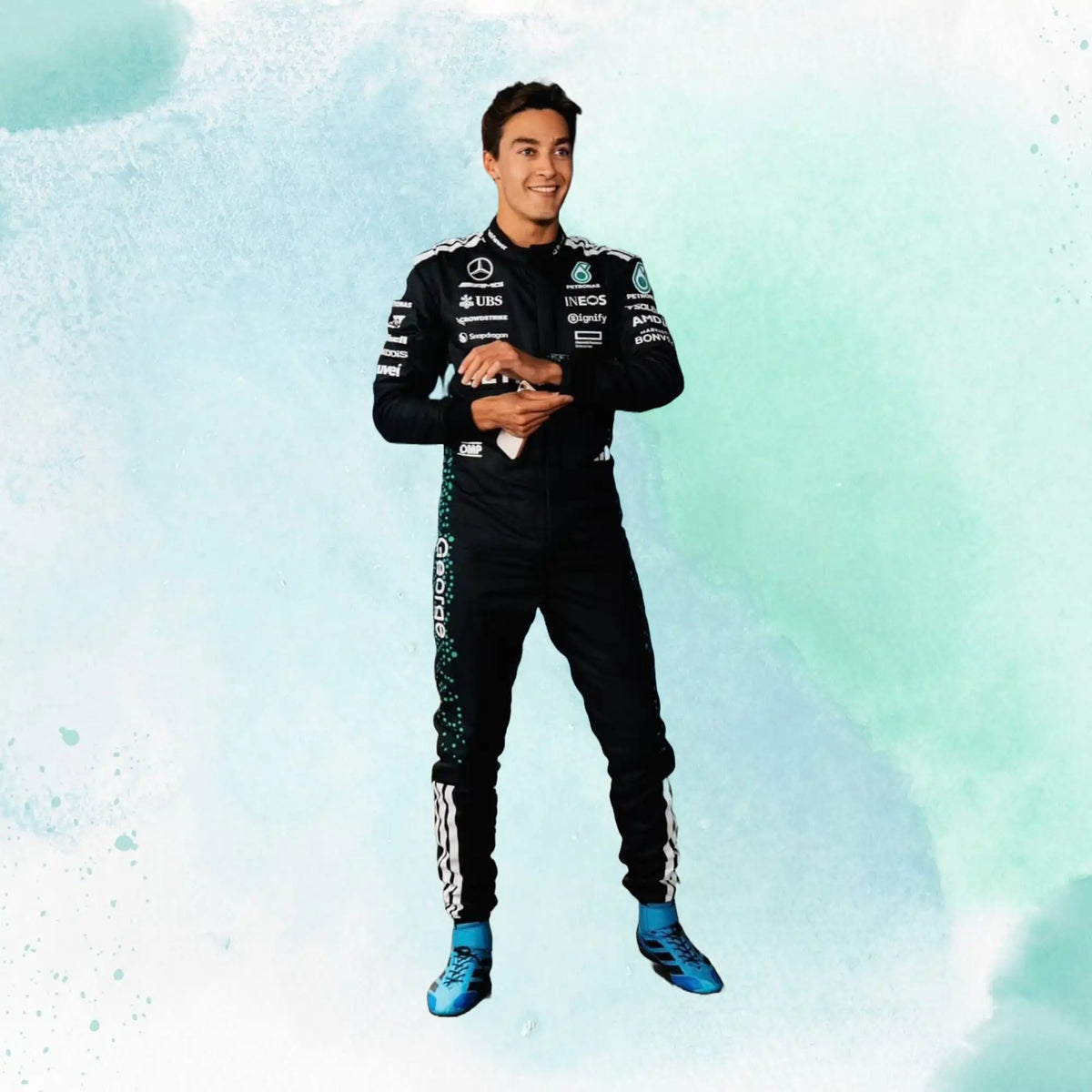 2025 George Russell Mercedes AMG F1 Replica Racing Suit - view 3