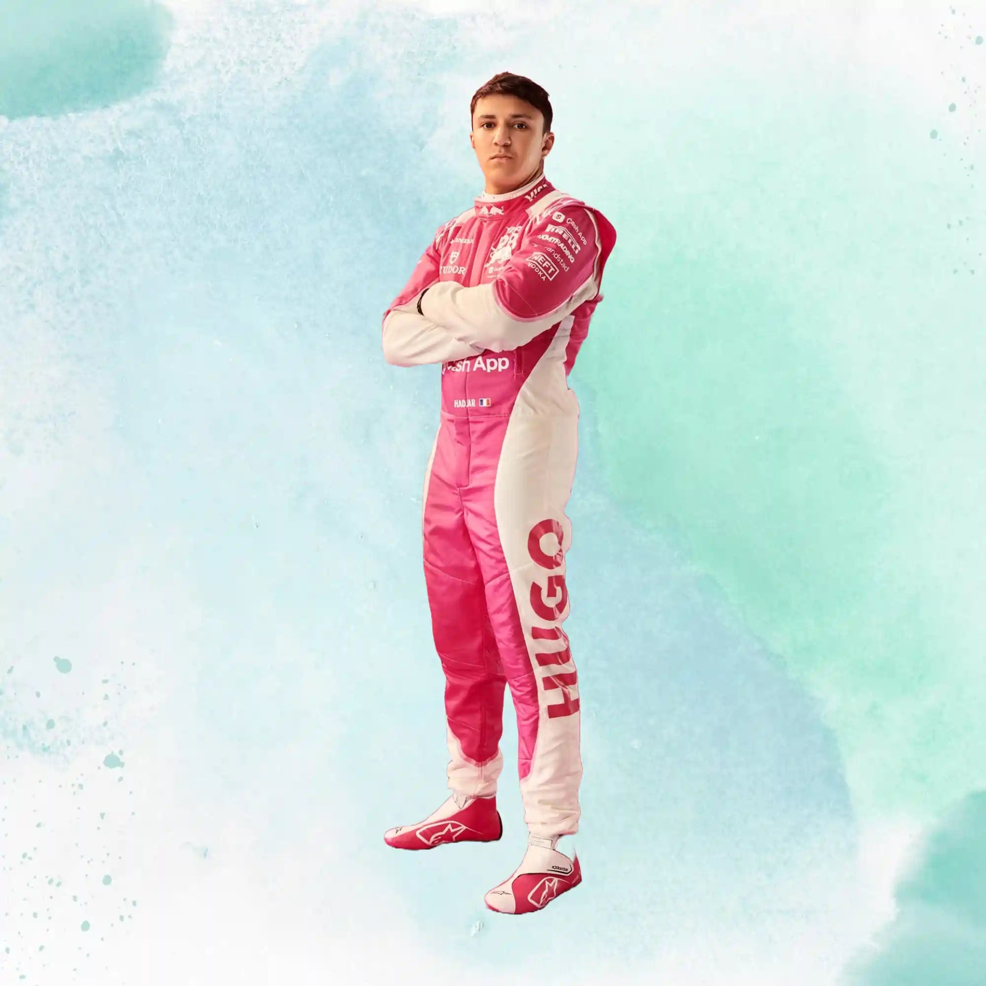 2025 Isack Hadjar Miami GP Visa Cash App RB Formula One Team Replica Racing Suit - view 1